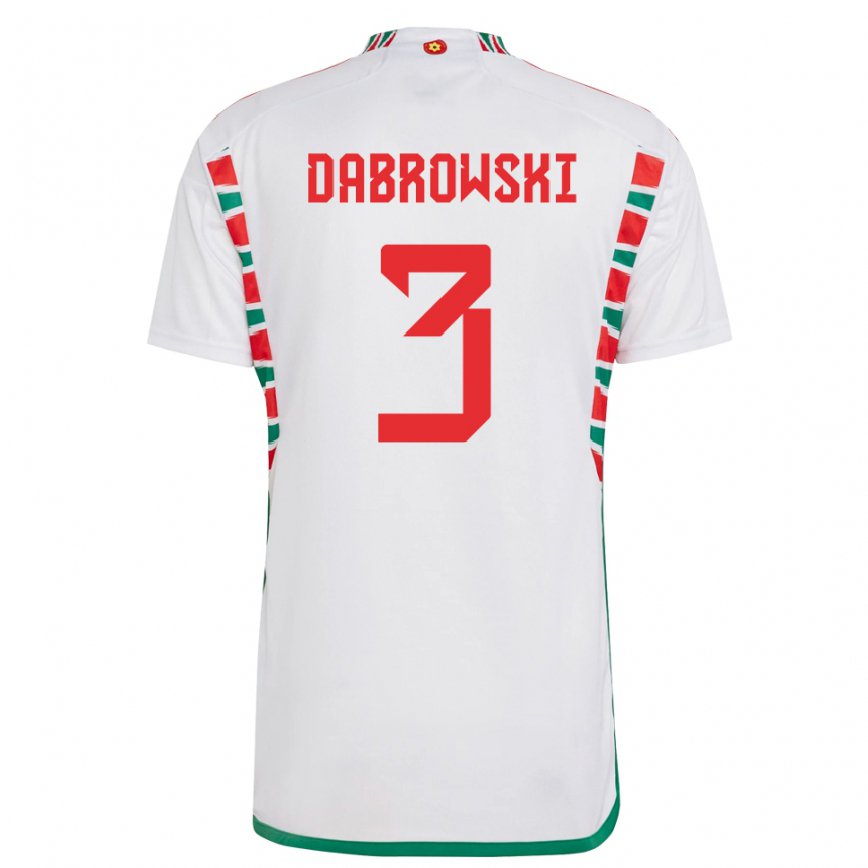 Vaikiškas Velso Sebastian Dabrowski #3 Baltas Išvykos Marškinėliai 22-24 T-shirt