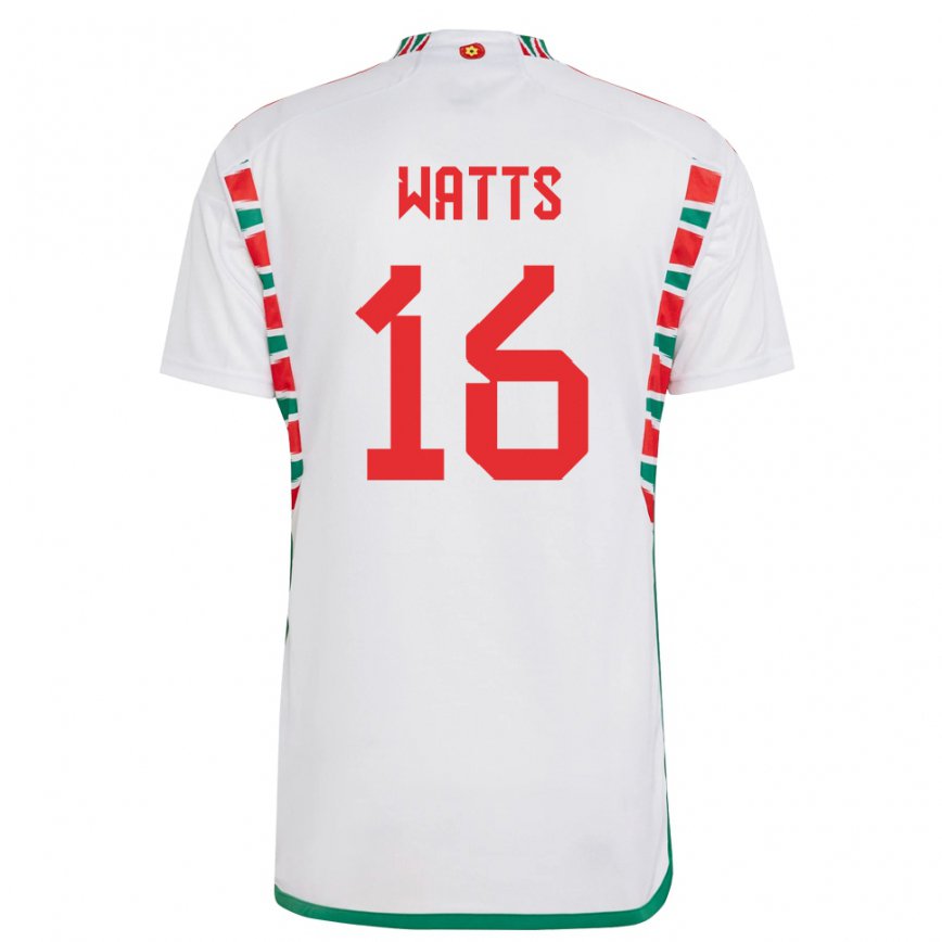 Vaikiškas Velso Daniel Watts #16 Baltas Išvykos Marškinėliai 22-24 T-shirt