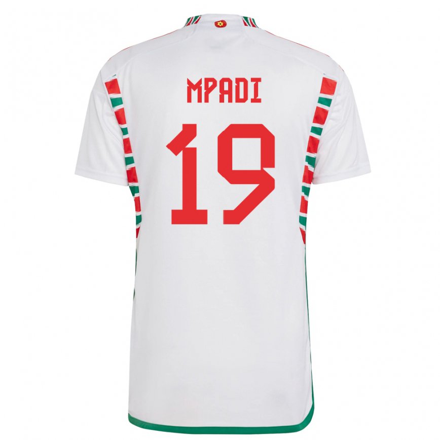 Vaikiškas Velso Japhet Mpadi #19 Baltas Išvykos Marškinėliai 22-24 T-shirt