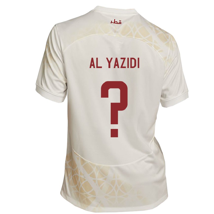 Vaikiškas Kataro Nasser Al Yazidi #0 Auksinė Smėlio Spalvos Išvykos Marškinėliai 22-24 T-shirt