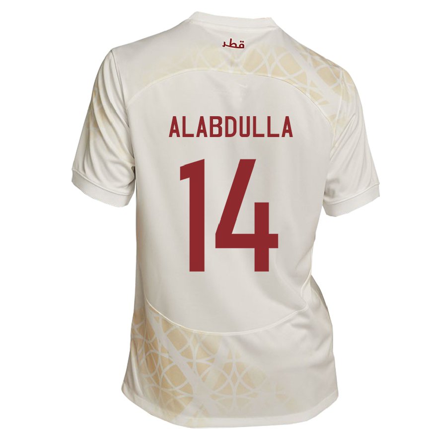 Vaikiškas Kataro Moudhi Alabdulla #14 Auksinė Smėlio Spalvos Išvykos Marškinėliai 22-24 T-shirt