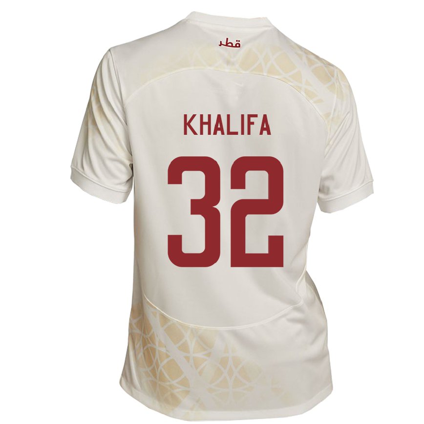 Vaikiškas Kataro Duana Khalifa #32 Auksinė Smėlio Spalvos Išvykos Marškinėliai 22-24 T-shirt