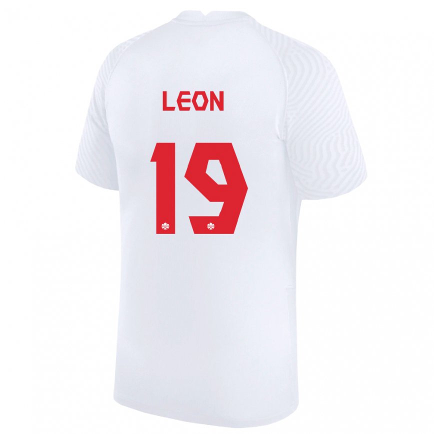 Vaikiškas Kanados Adriana Leon #19 Baltas Išvykos Marškinėliai 22-24 T-shirt