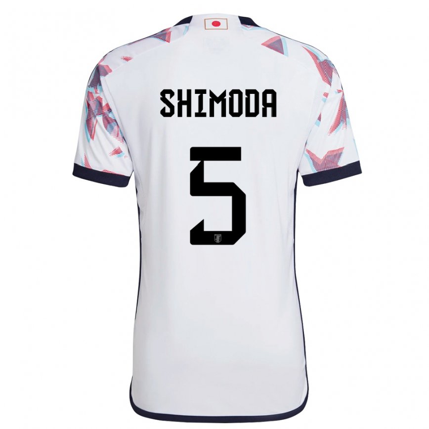 Vaikiškas Japonijos Yoshihiro Shimoda #5 Baltas Išvykos Marškinėliai 22-24 T-shirt