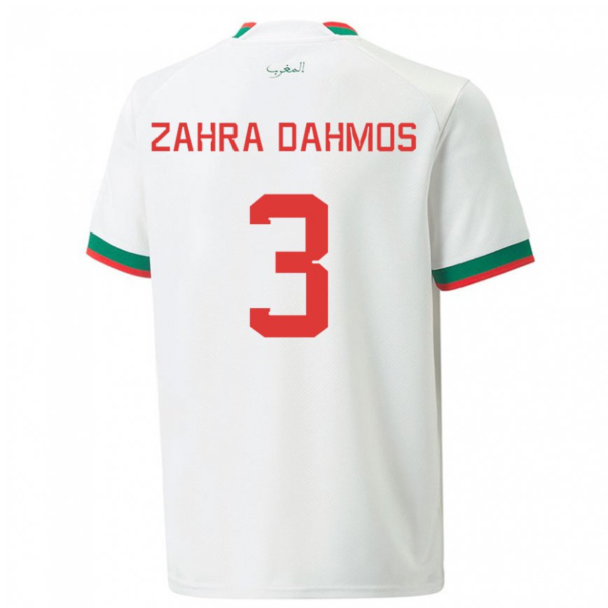 Vaikiškas Maroko Fatima Zahra Dahmos #3 Baltas Išvykos Marškinėliai 22-24 T-shirt