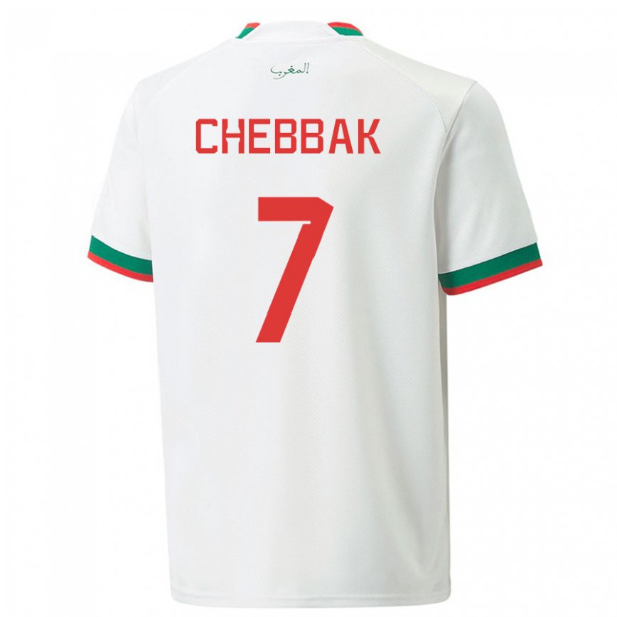 Vaikiškas Maroko Ghizlane Chebbak #7 Baltas Išvykos Marškinėliai 22-24 T-shirt