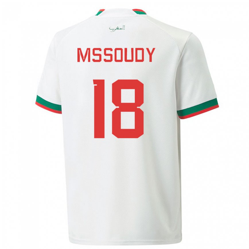 Vaikiškas Maroko Sanaa Mssoudy #18 Baltas Išvykos Marškinėliai 22-24 T-shirt