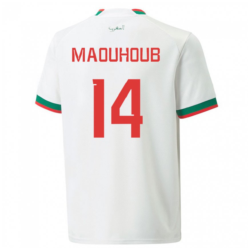 Vaikiškas Maroko El Mehdi Maouhoub #14 Baltas Išvykos Marškinėliai 22-24 T-shirt