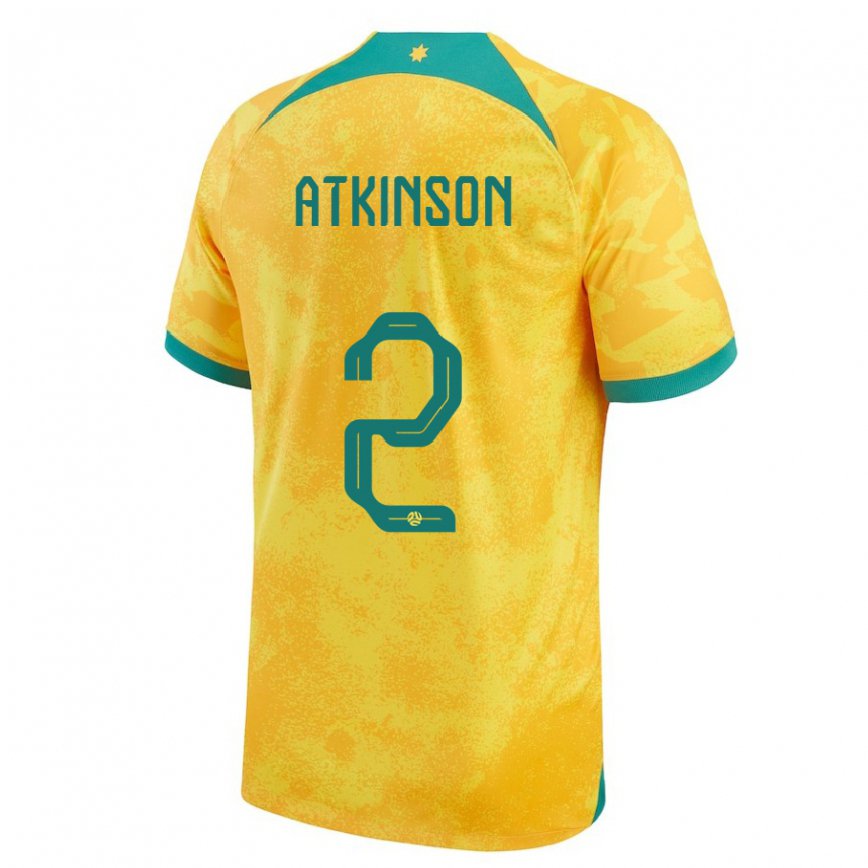 Vyrai Australijos Nathaniel Atkinson #2 Auksinis Namų Marškinėliai 22-24 T-shirt