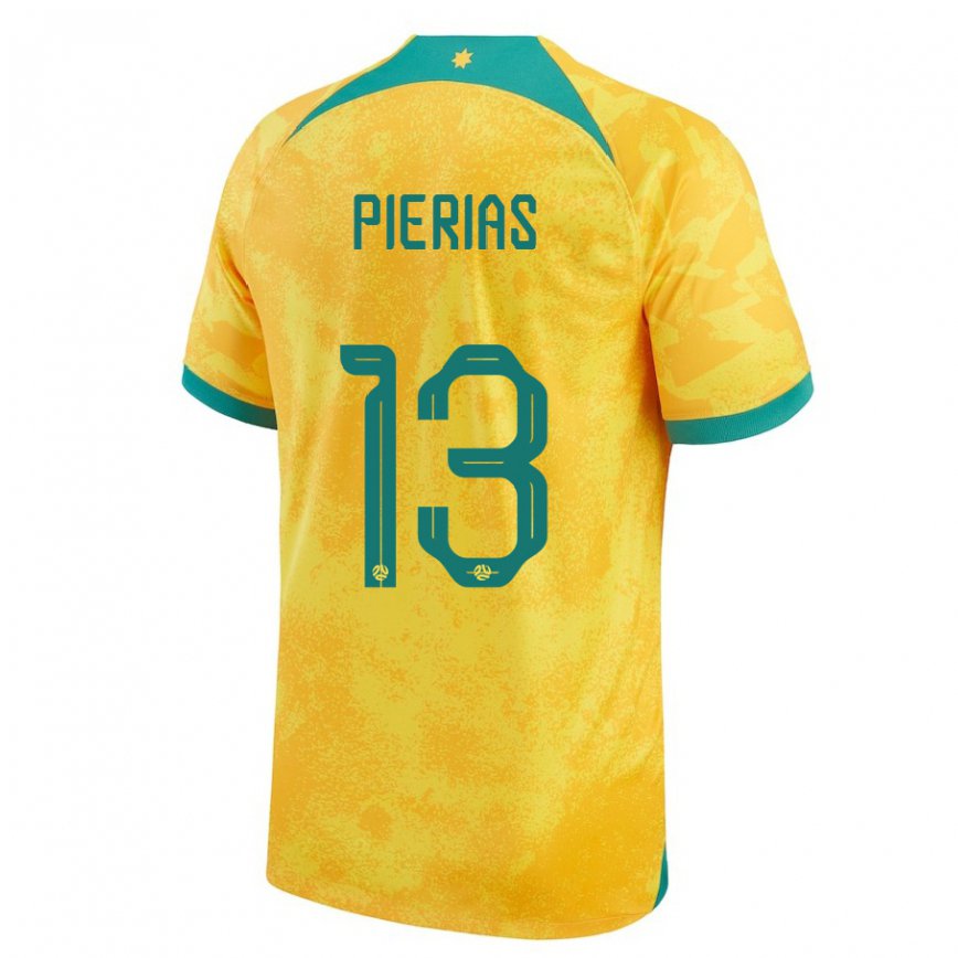 Vyrai Australijos Dylan Pierias #13 Auksinis Namų Marškinėliai 22-24 T-shirt