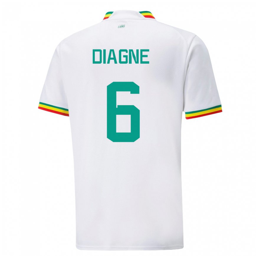 Vyrai Senegalo Edmee Diagne #6 Baltas Namų Marškinėliai 22-24 T-shirt