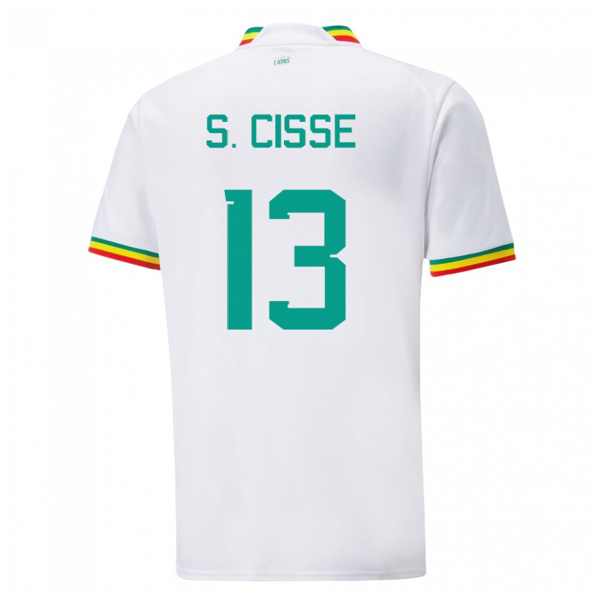 Vyrai Senegalo Souleymane Cisse #13 Baltas Namų Marškinėliai 22-24 T-shirt