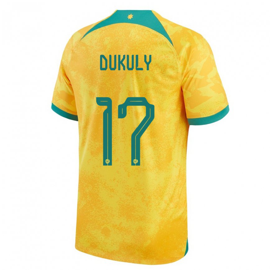 Vyrai Australijos Yaya Dukuly #17 Auksinis Namų Marškinėliai 22-24 T-shirt