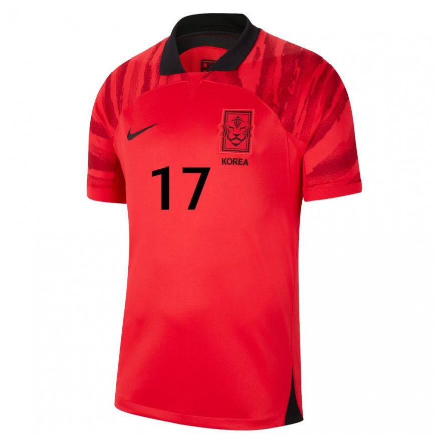 Vyrai Pietų Korėjos Kang Sang Yun #17 Raudona Juoda Namų Marškinėliai 22-24 T-shirt