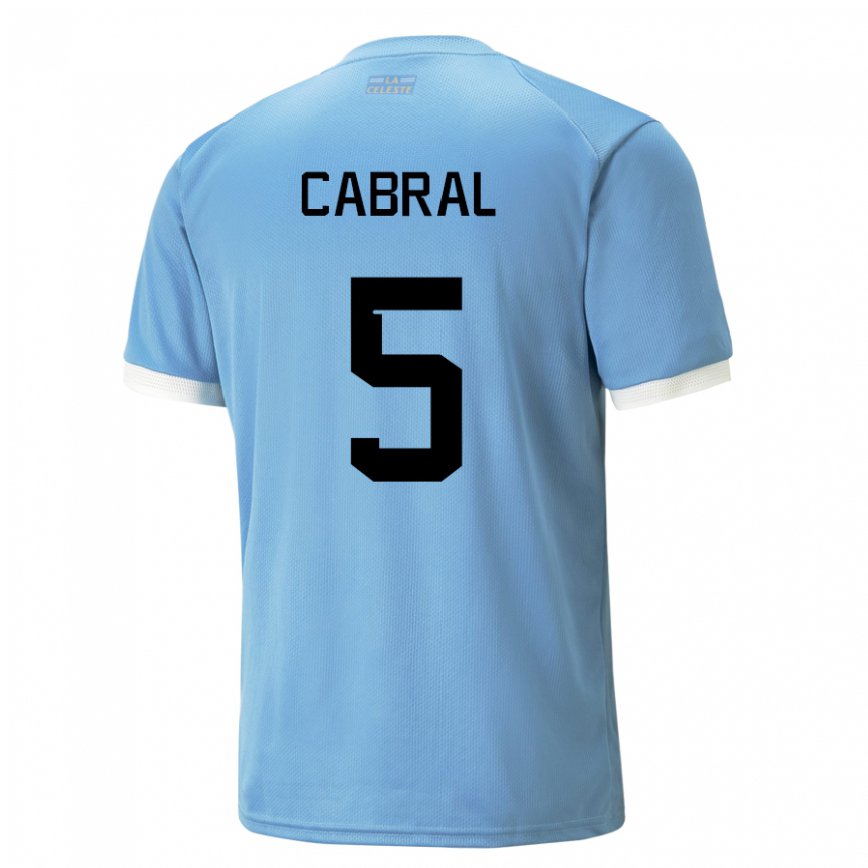 Vyrai Urugvajaus Maximo Cabral #5 Mėlyna Namų Marškinėliai 22-24 T-shirt