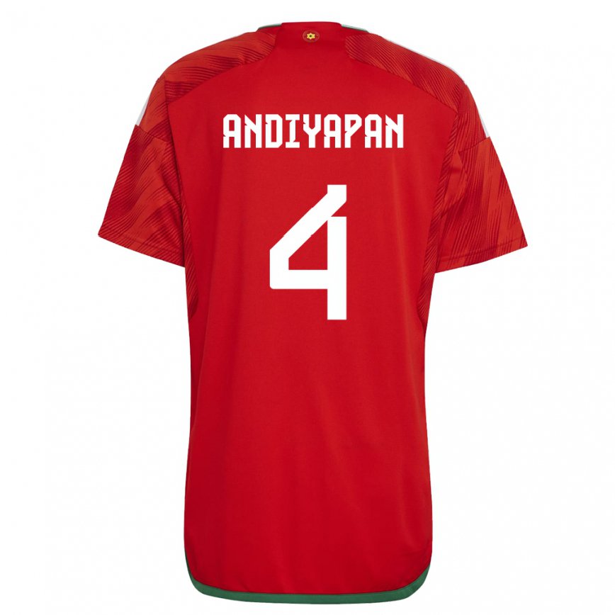 Vyrai Velso William Andiyapan #4 Raudona Namų Marškinėliai 22-24 T-shirt