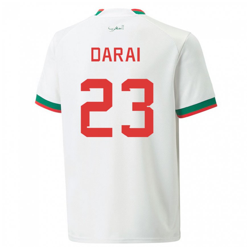 Vyrai Maroko Hamza Darai #23 Baltas Išvykos Marškinėliai 22-24 T-shirt