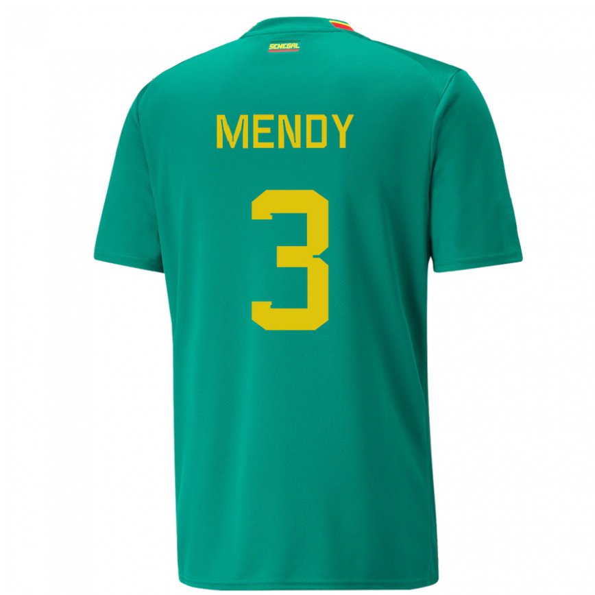 Vyrai Senegalo Formose Mendy #3 Žalias Išvykos Marškinėliai 22-24 T-shirt