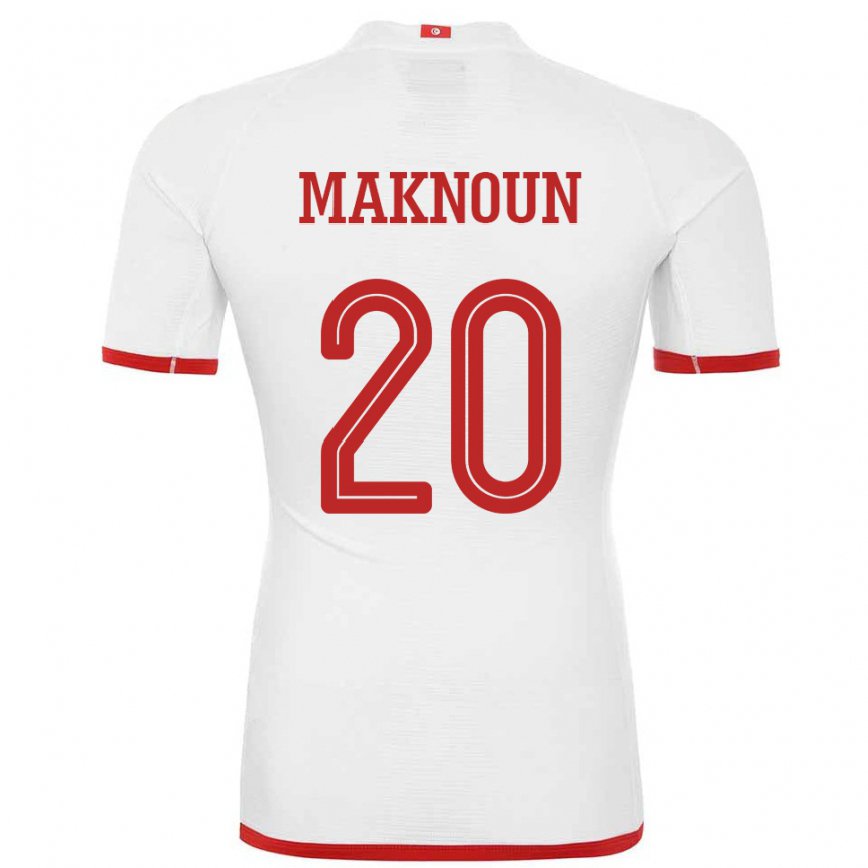 Vyrai Tuniso Leila Maknoun #20 Baltas Išvykos Marškinėliai 22-24 T-shirt