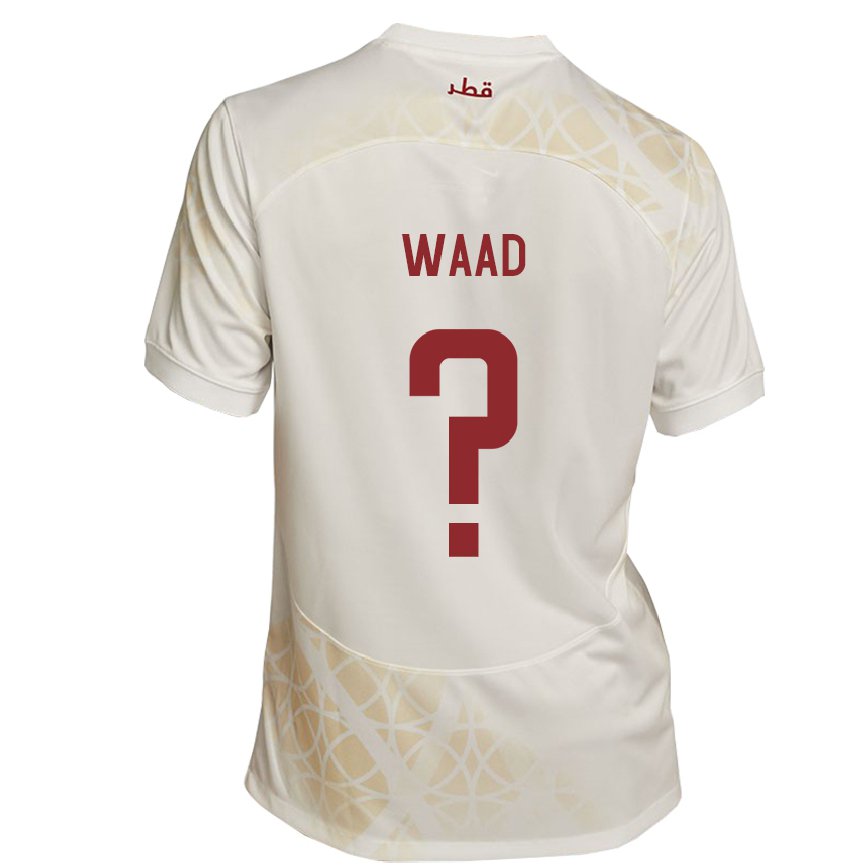 Vyrai Kataro Mohammad Waad #0 Auksinė Smėlio Spalvos Išvykos Marškinėliai 22-24 T-shirt