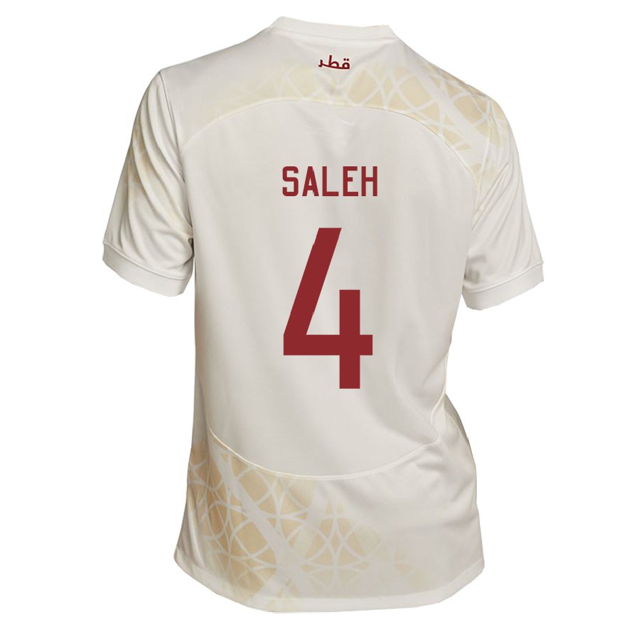 Vyrai Kataro Hagar Saleh #4 Auksinė Smėlio Spalvos Išvykos Marškinėliai 22-24 T-shirt