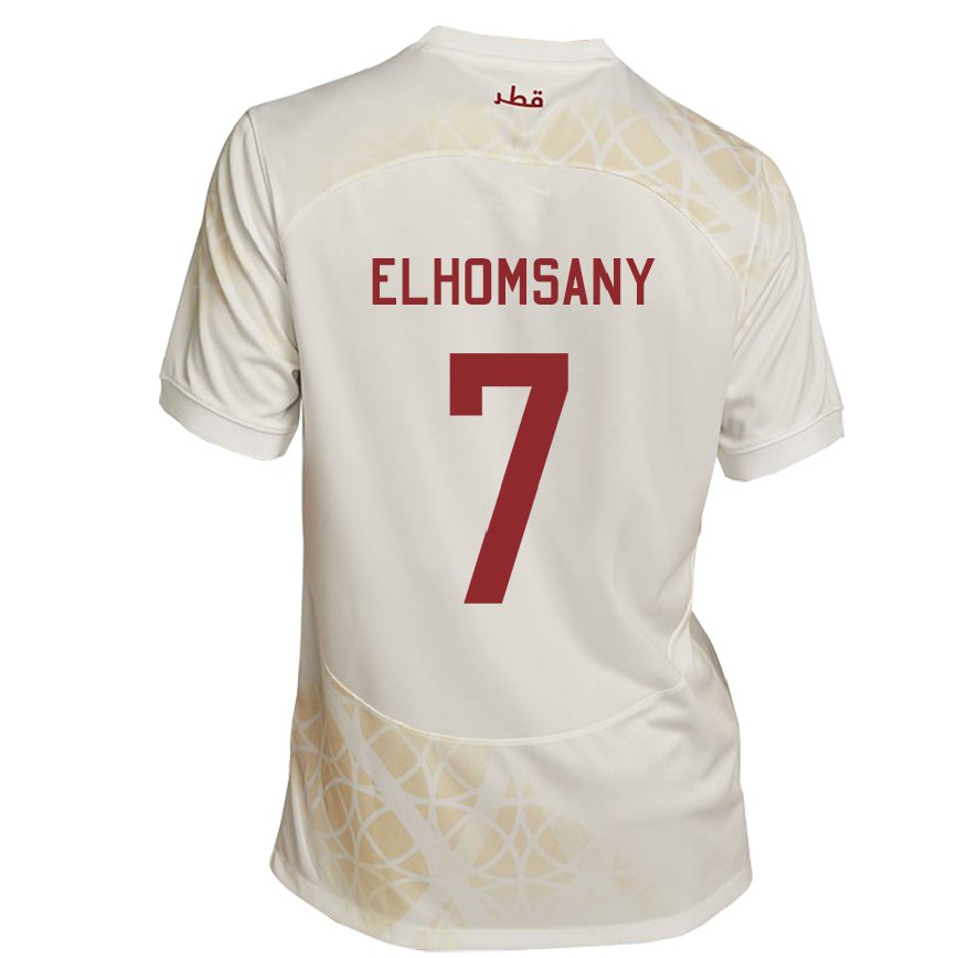 Vyrai Kataro Yasmeen Elhomsany #7 Auksinė Smėlio Spalvos Išvykos Marškinėliai 22-24 T-shirt