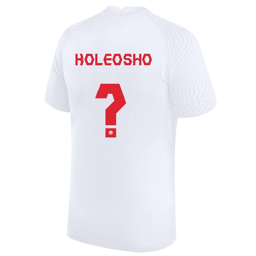 Vyrai Kanados Luca Koleosho #0 Baltas Išvykos Marškinėliai 22-24 T-shirt