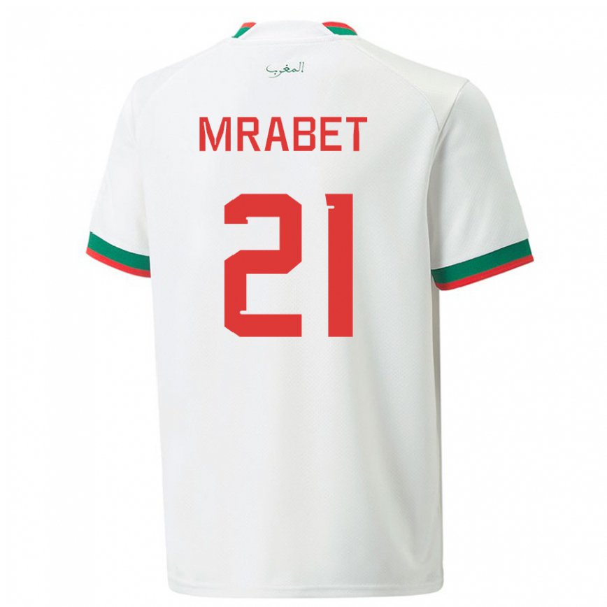 Vyrai Maroko Yasmin Mrabet #21 Baltas Išvykos Marškinėliai 22-24 T-shirt