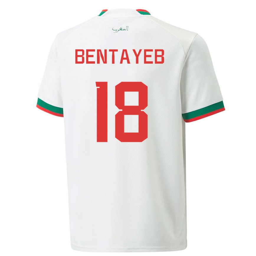 Vyrai Maroko Tawfik Bentayeb #18 Baltas Išvykos Marškinėliai 22-24 T-shirt