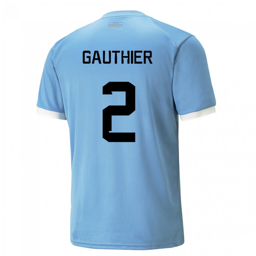 Moteriškas Urugvajaus Valentin Gauthier #2 Mėlyna Namų Marškinėliai 22-24 T-shirt