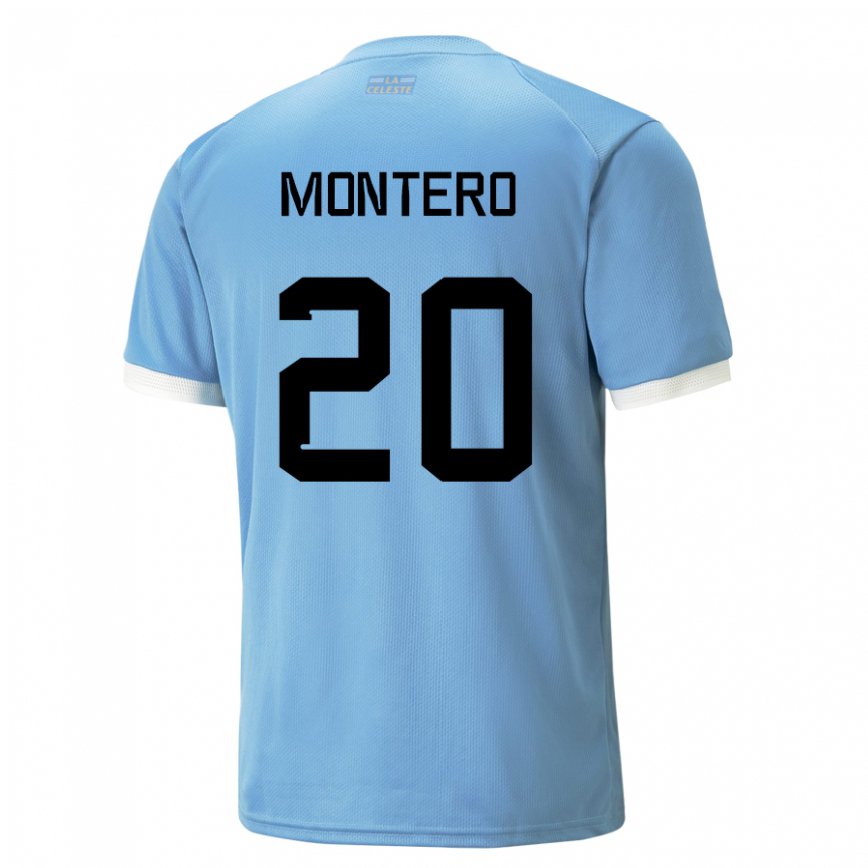 Moteriškas Urugvajaus Alfonso Montero #20 Mėlyna Namų Marškinėliai 22-24 T-shirt