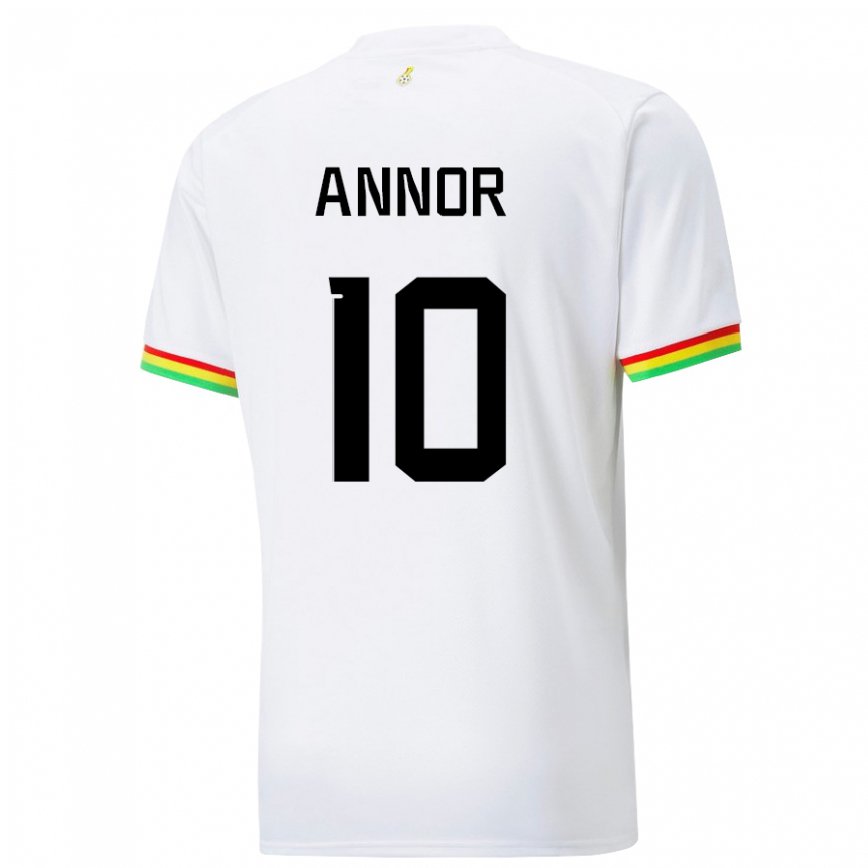 Moteriškas Ganos Emmanuel Annor #10 Baltas Namų Marškinėliai 22-24 T-shirt