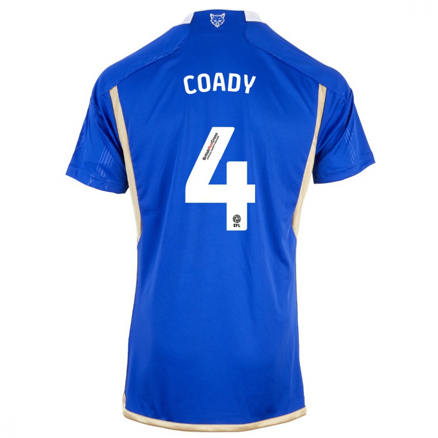 Vaikiškas Conor Coady #4 Mėlyna Namų Marškinėliai 2023/24 T-Shirt