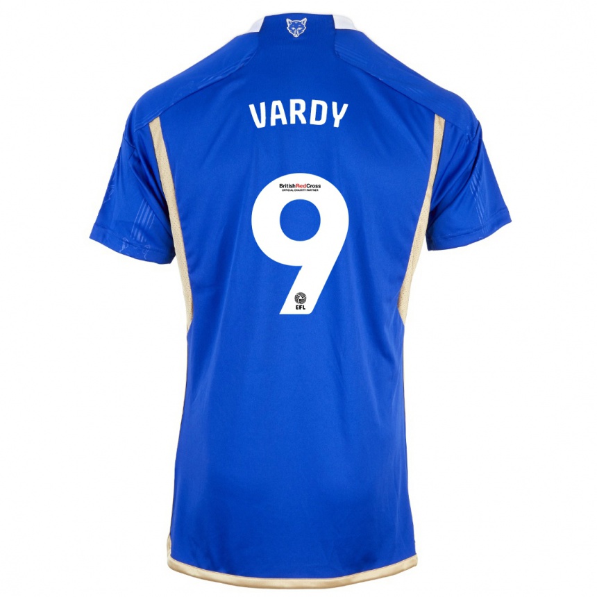 Vaikiškas Jamie Vardy #9 Mėlyna Namų Marškinėliai 2023/24 T-Shirt