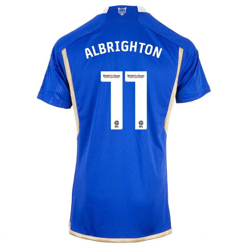 Vaikiškas Marc Albrighton #11 Mėlyna Namų Marškinėliai 2023/24 T-Shirt