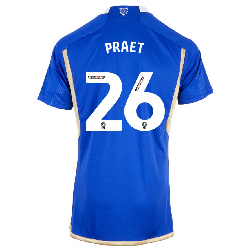 Vaikiškas Dennis Praet #26 Mėlyna Namų Marškinėliai 2023/24 T-Shirt