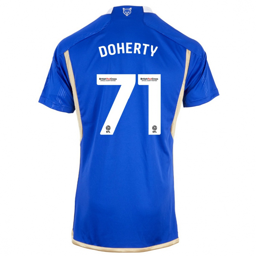 Vaikiškas Arlo Doherty #71 Mėlyna Namų Marškinėliai 2023/24 T-Shirt