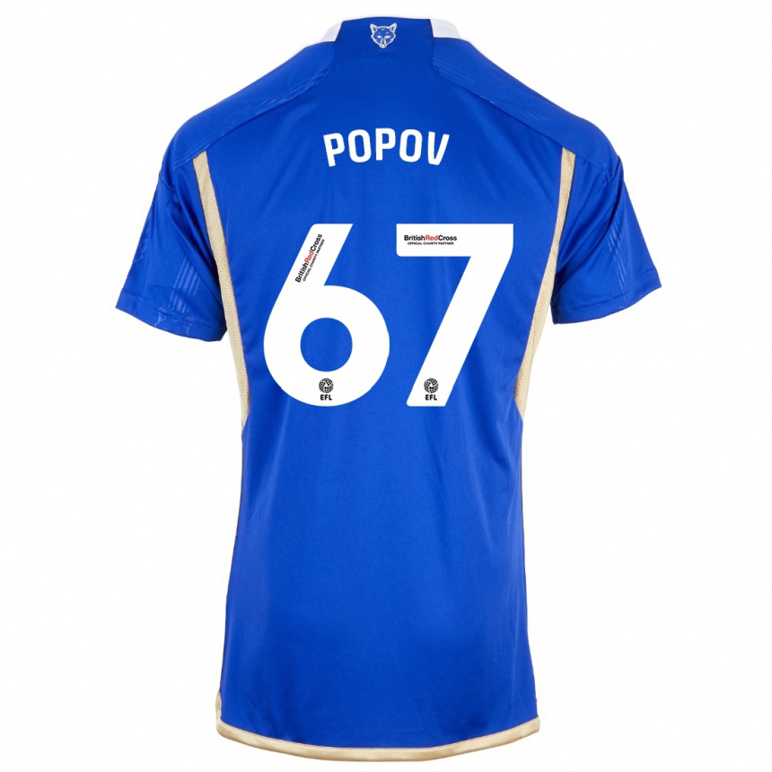 Vaikiškas Chris Popov #67 Mėlyna Namų Marškinėliai 2023/24 T-Shirt