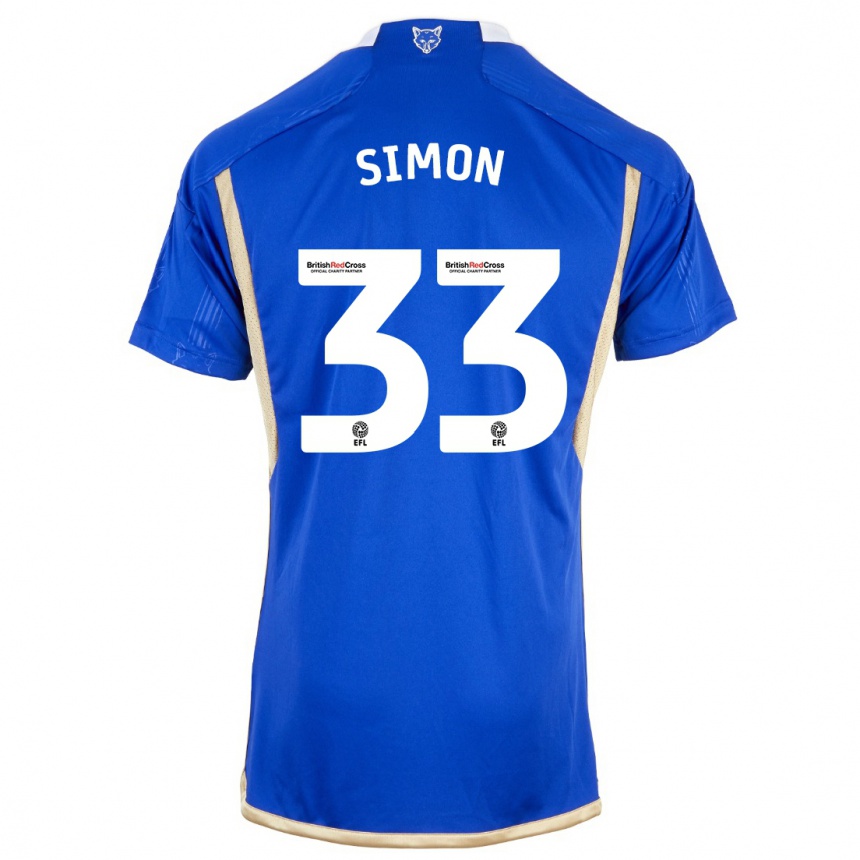 Vaikiškas Erin Simon #33 Mėlyna Namų Marškinėliai 2023/24 T-Shirt