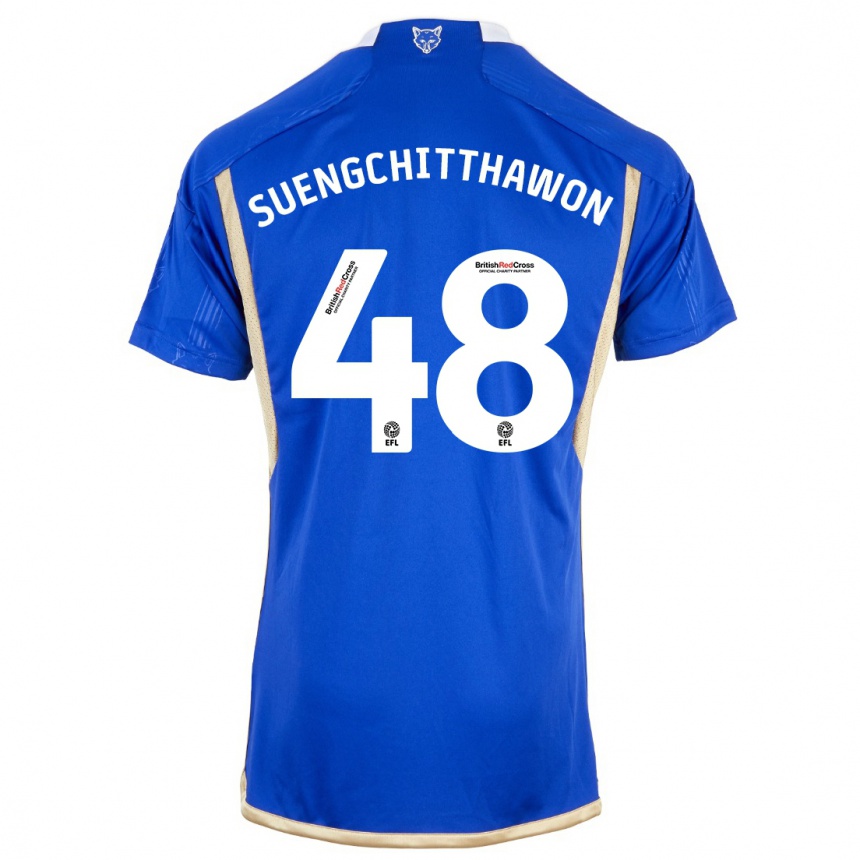 Vaikiškas Thanawat Suengchitthawon #48 Mėlyna Namų Marškinėliai 2023/24 T-Shirt