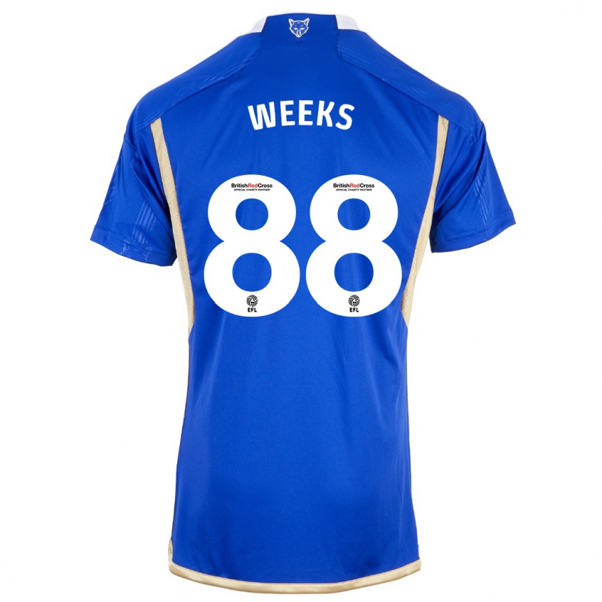 Vaikiškas Tyler Weeks #88 Mėlyna Namų Marškinėliai 2023/24 T-Shirt