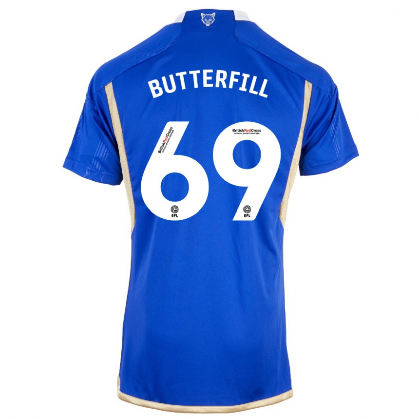 Vaikiškas Jack Butterfill #69 Mėlyna Namų Marškinėliai 2023/24 T-Shirt