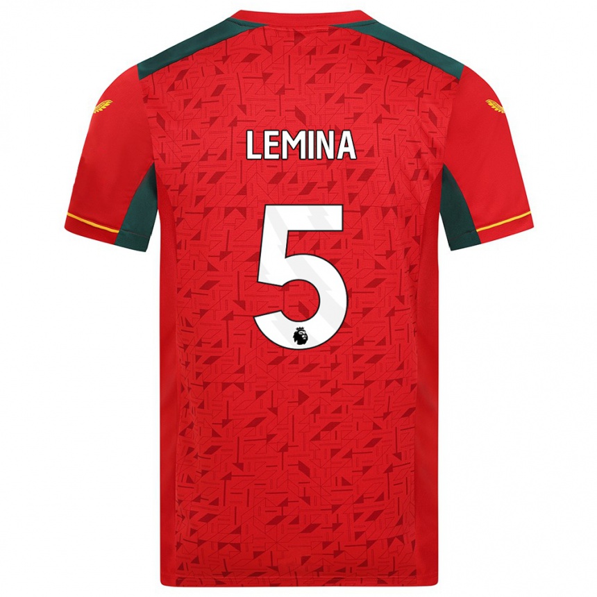 Vaikiškas Mario Lemina #5 Raudona Išvykos Marškinėliai 2023/24 T-Shirt