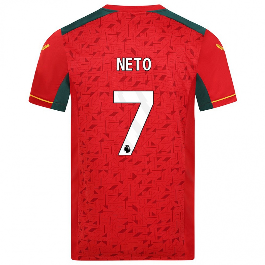 Vaikiškas Pedro Neto #7 Raudona Išvykos Marškinėliai 2023/24 T-Shirt