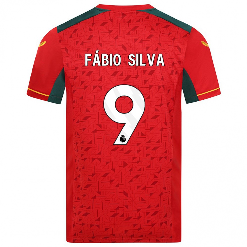 Vaikiškas Fábio Silva #9 Raudona Išvykos Marškinėliai 2023/24 T-Shirt