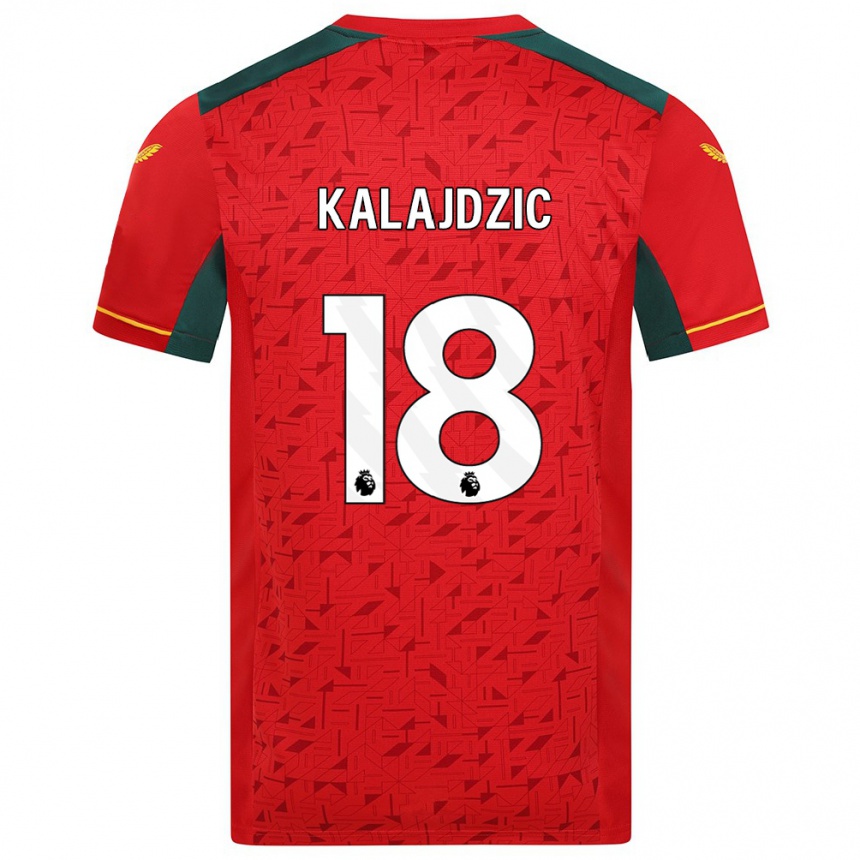 Vaikiškas Sasa Kalajdzic #18 Raudona Išvykos Marškinėliai 2023/24 T-Shirt