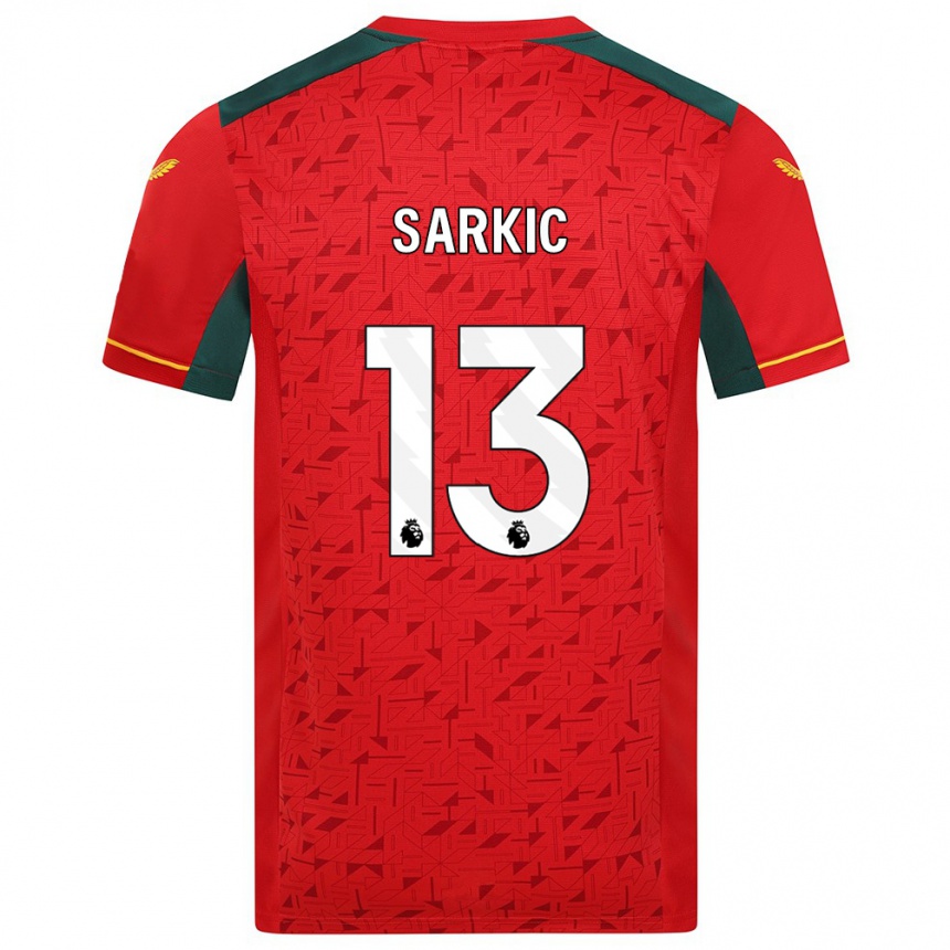 Vaikiškas Matija Sarkic #13 Raudona Išvykos Marškinėliai 2023/24 T-Shirt