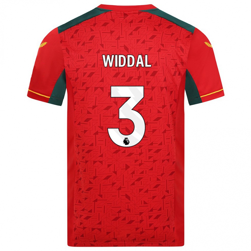 Vaikiškas Natalie Widdal #3 Raudona Išvykos Marškinėliai 2023/24 T-Shirt