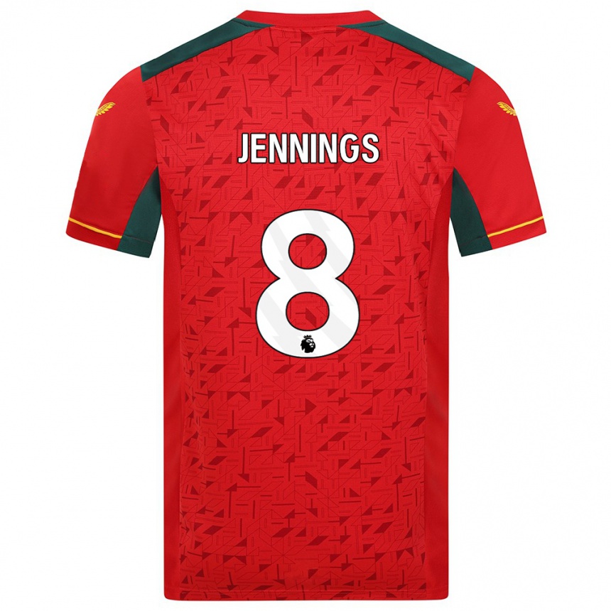 Vaikiškas Shannie Jennings #8 Raudona Išvykos Marškinėliai 2023/24 T-Shirt