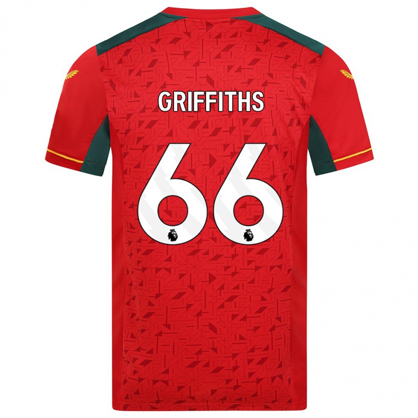 Vaikiškas Harvey Griffiths #66 Raudona Išvykos Marškinėliai 2023/24 T-Shirt